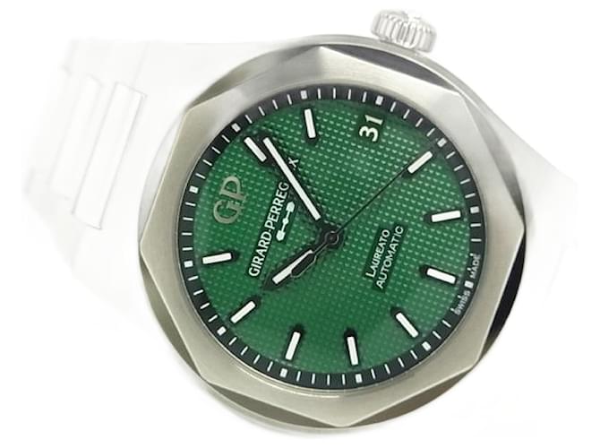 GIRARD PERREGAUX Laureato 42 MM mostrador verde 81010-11-3153-1CM para homem Prata Aço  ref.1386486